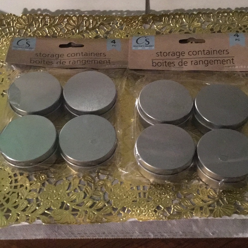 NWT Silver-tone Metal Storage Containers